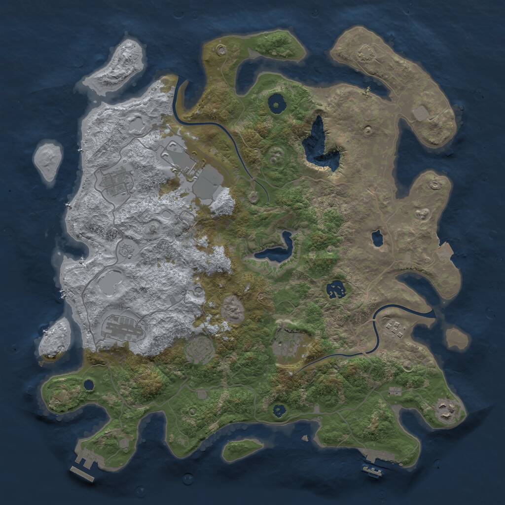 Rust Map: Procedural Map, Size: 4000, Seed: 1563746583, 14 Monuments