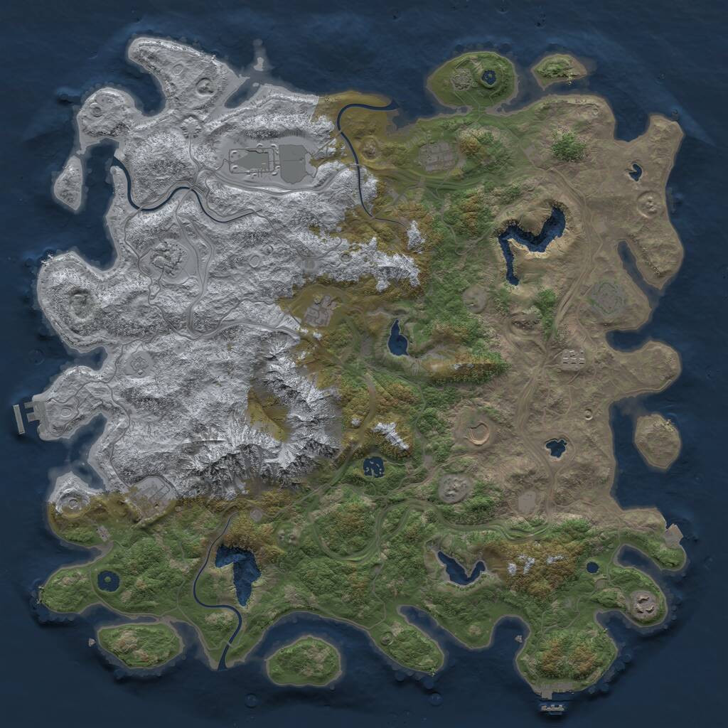 Rust Map: Procedural Map, Size: 5000, Seed: 223392738, 16 Monuments