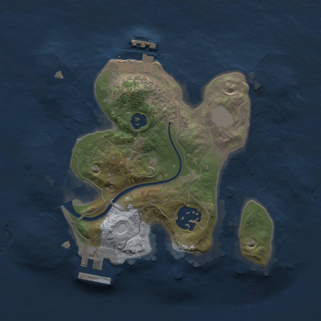 Rust Map: Procedural Map, Size: 2000, Seed: 972524234, 4 Monuments