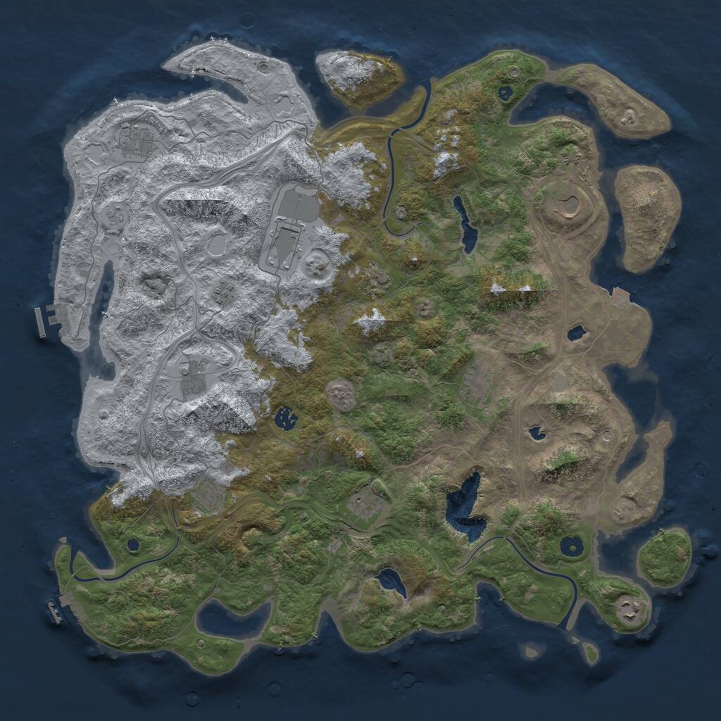 Rust Map: Procedural Map, Size: 4800, Seed: 148535286, 17 Monuments