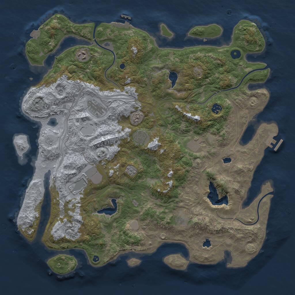 Rust Map: Procedural Map, Size: 4500, Seed: 539, 15 Monuments