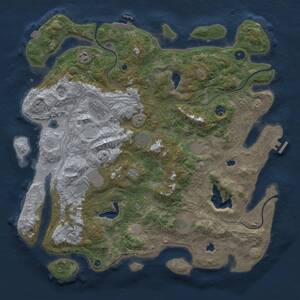 Thumbnail Rust Map: Procedural Map, Size: 4500, Seed: 539, 15 Monuments