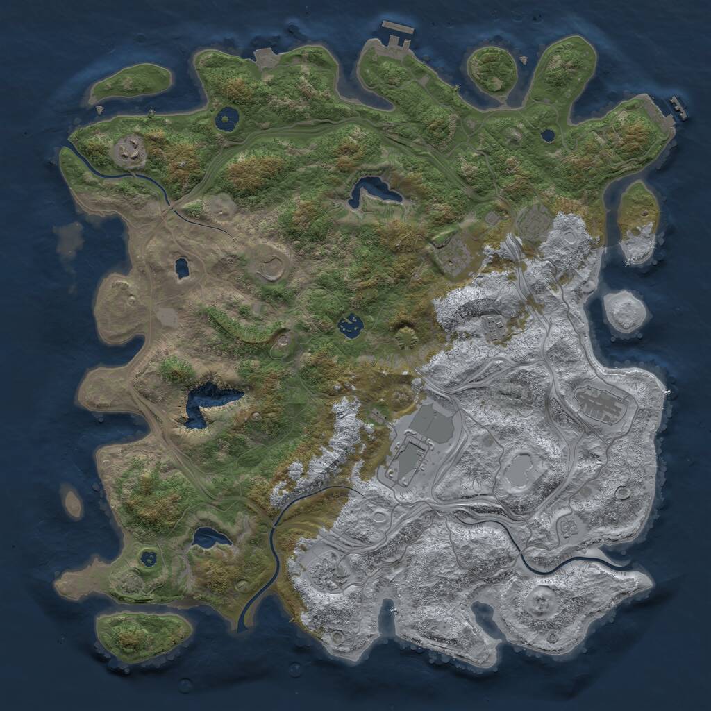 Rust Map: Procedural Map, Size: 4500, Seed: 822081711, 15 Monuments