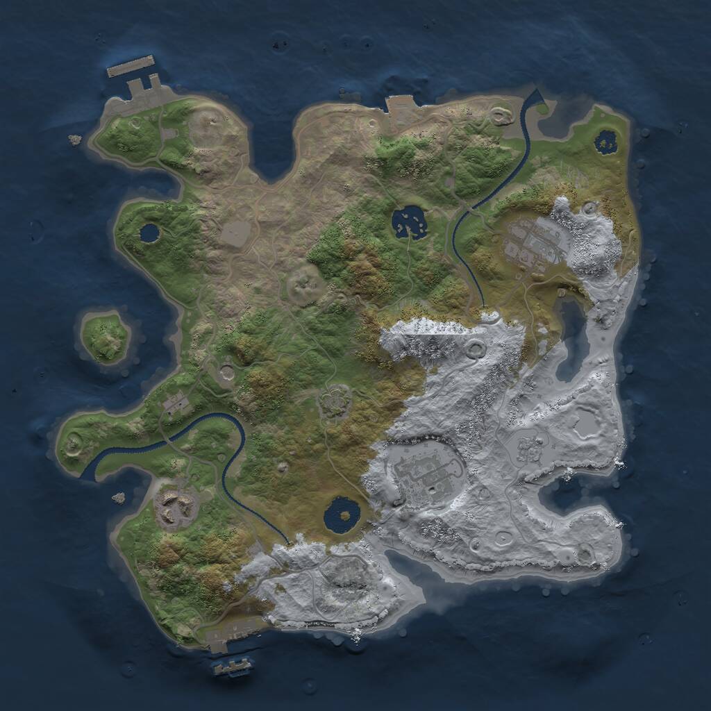 Rust Map: Procedural Map, Size: 3000, Seed: 1513189773, 10 Monuments