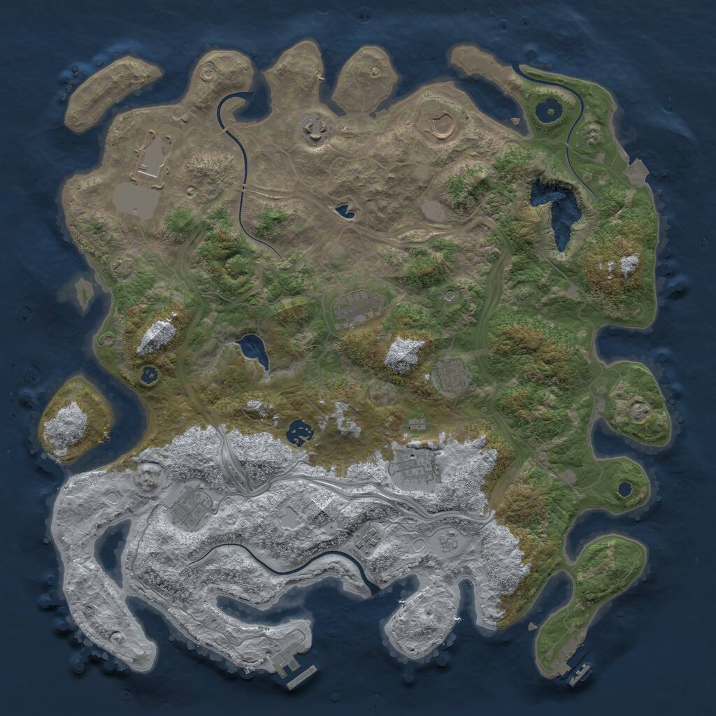 Rust Map: Procedural Map, Size: 4250, Seed: 1244688052, 15 Monuments