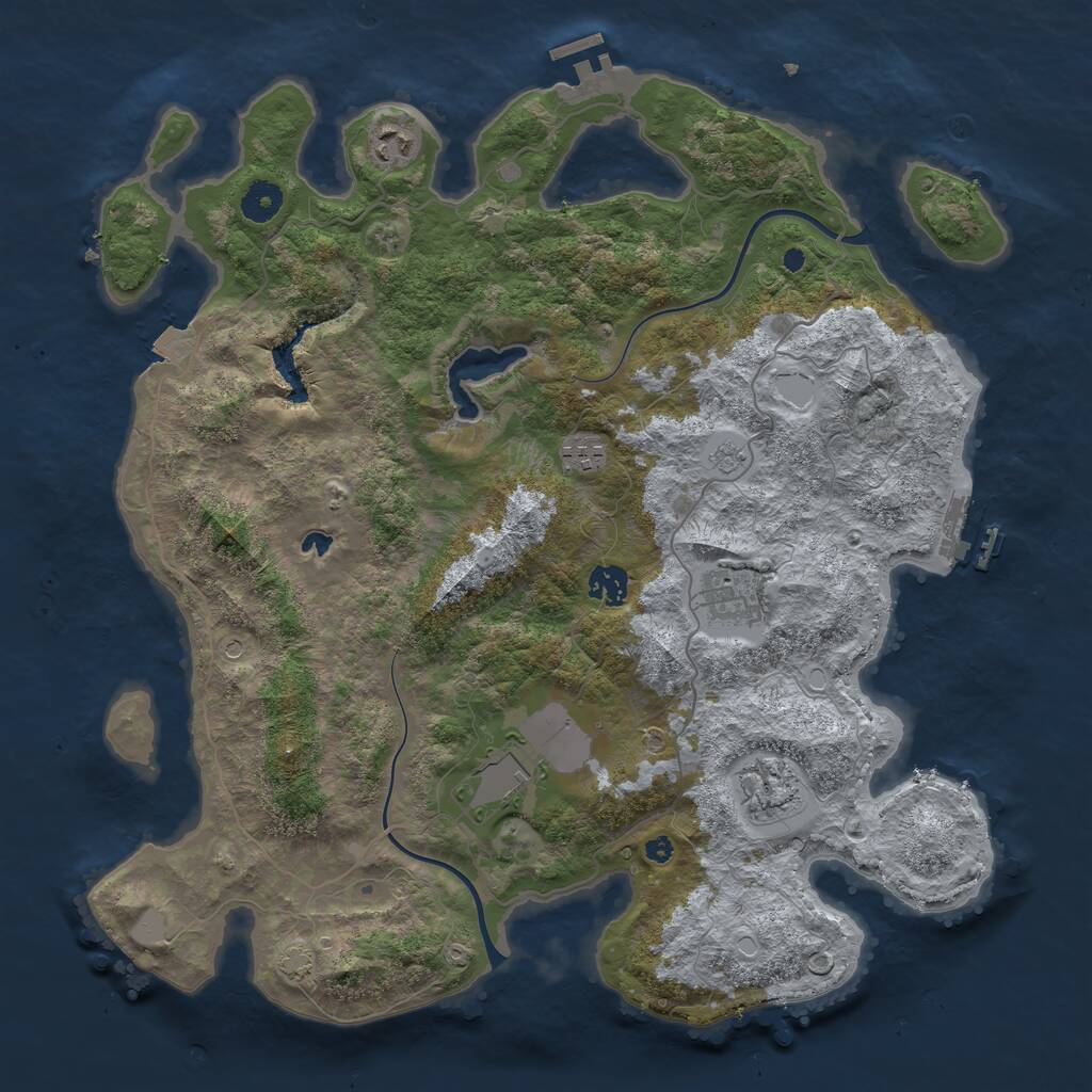 Rust Map: Procedural Map, Size: 4000, Seed: 172575818, 12 Monuments