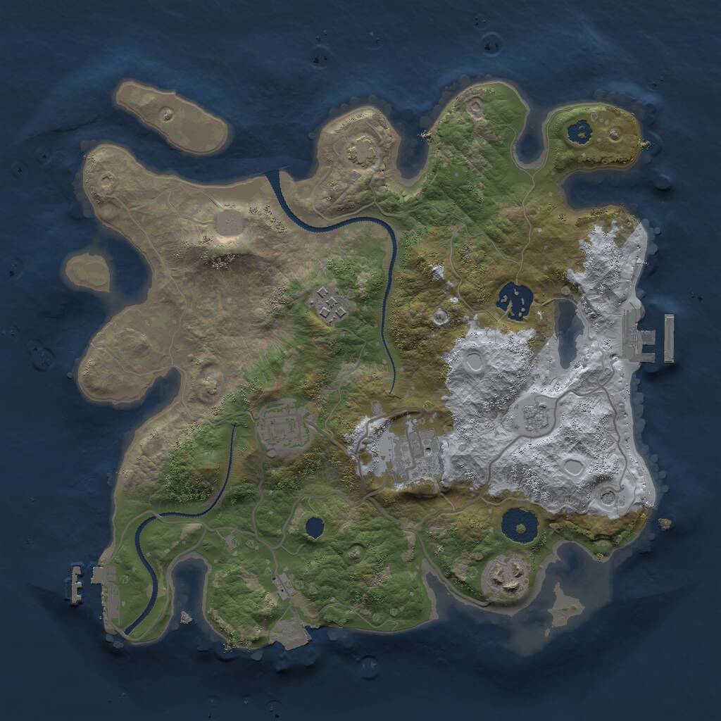 Rust Map: Procedural Map, Size: 3000, Seed: 87415, 11 Monuments