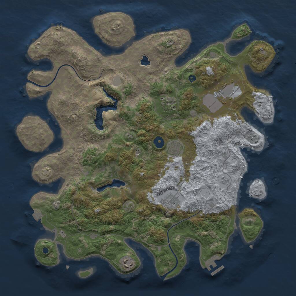 Rust Map: Procedural Map, Size: 4000, Seed: 1480877343, 11 Monuments