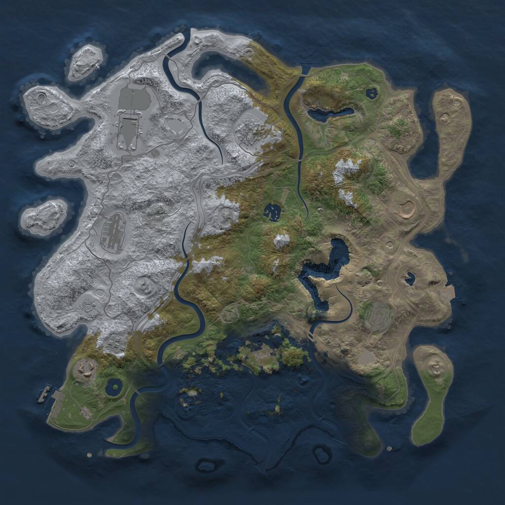 Rust Map: Procedural Map, Size: 4250, Seed: 20804, 14 Monuments