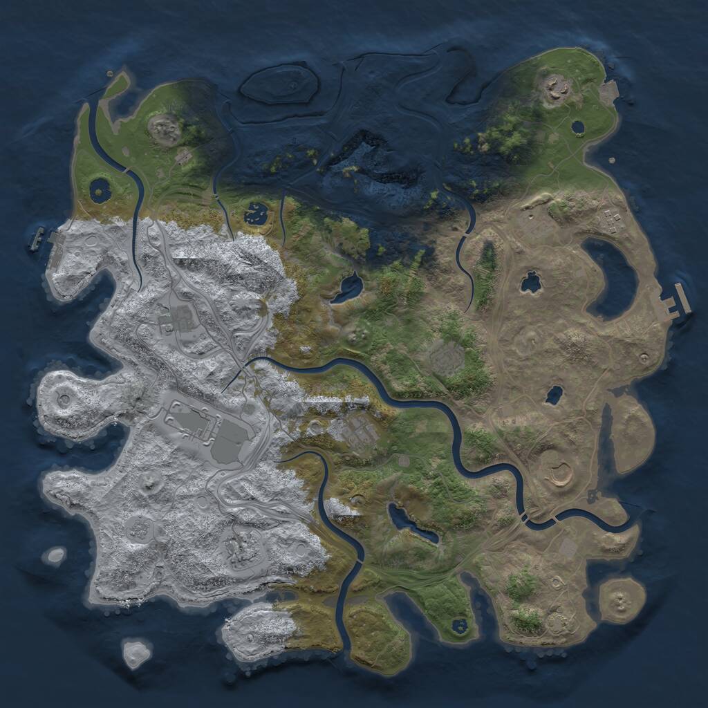 Rust Map: Procedural Map, Size: 4500, Seed: 1750159622, 16 Monuments