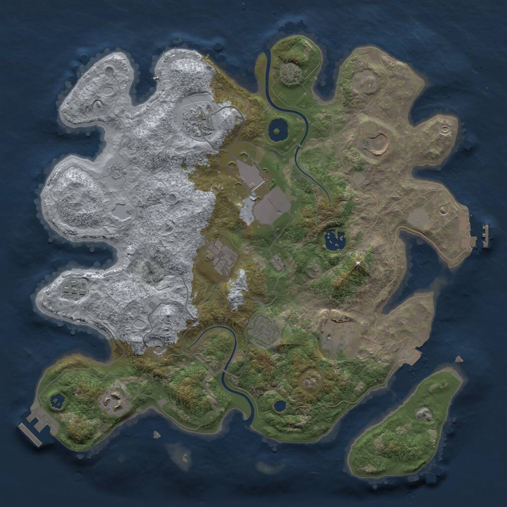 Rust Map: Procedural Map, Size: 3500, Seed: 2103747112, 15 Monuments