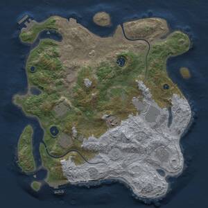 Thumbnail Rust Map: Procedural Map, Size: 3500, Seed: 215196932, 13 Monuments