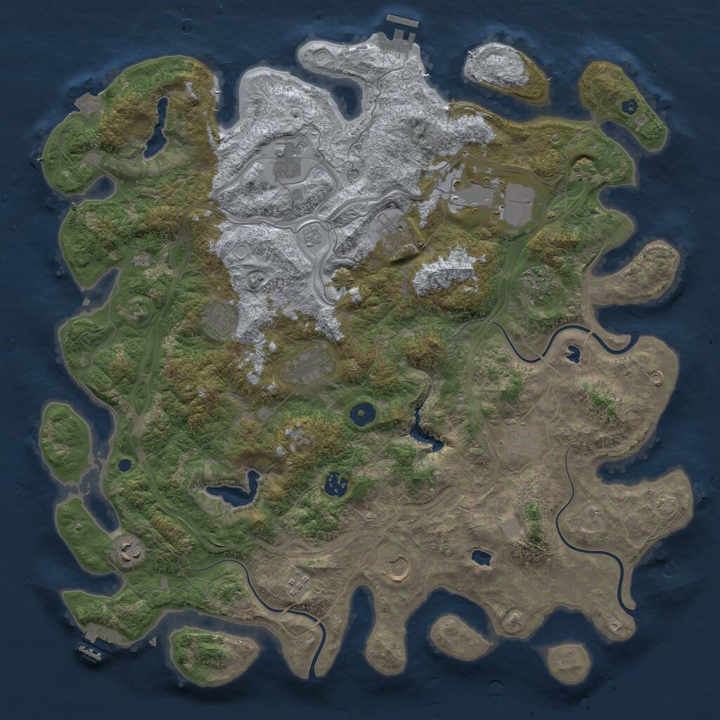 Rust Map: Procedural Map, Size: 4500, Seed: 1525007171, 17 Monuments