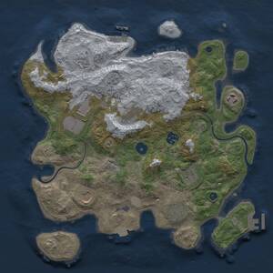 Thumbnail Rust Map: Procedural Map, Size: 3500, Seed: 1047380711, 15 Monuments