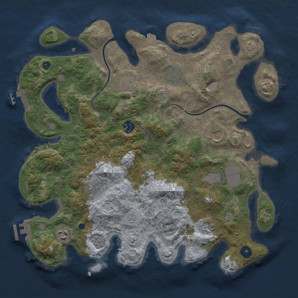 Rust Map: Procedural Map, Size: 3800, Seed: 32756305, 15 Monuments