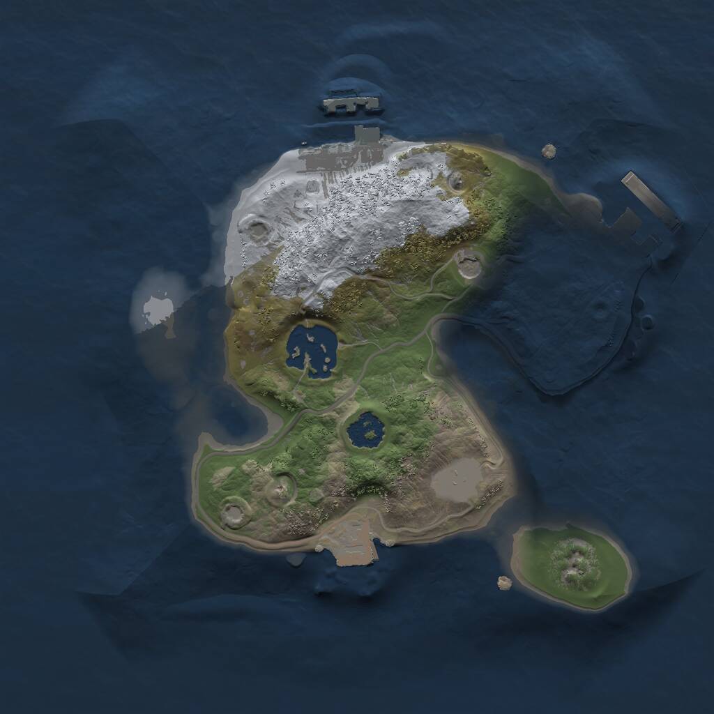 Rust Map: Procedural Map, Size: 2000, Seed: 1478462242, 5 Monuments