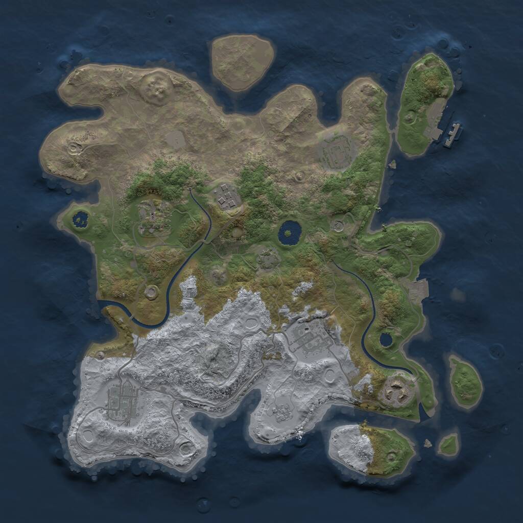 Rust Map: Procedural Map, Size: 3250, Seed: 142928999, 11 Monuments