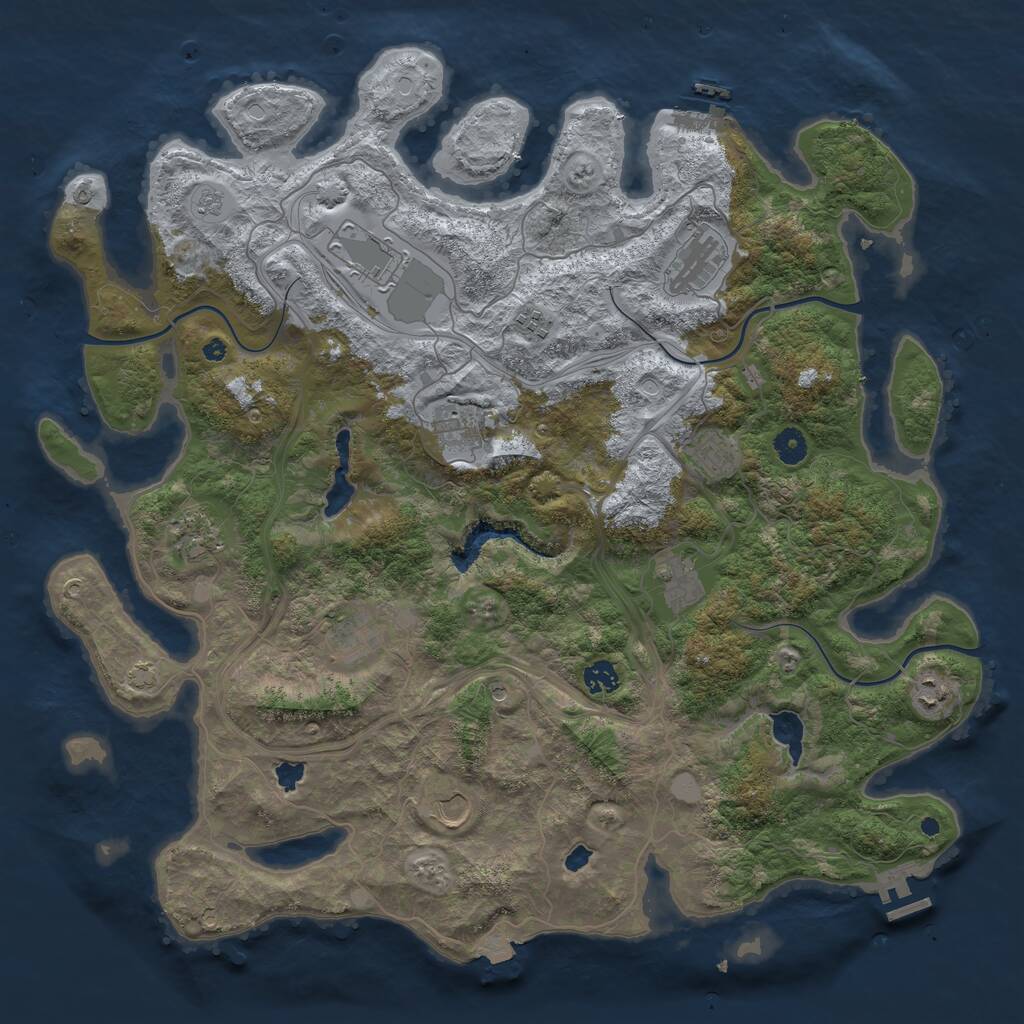 Rust Map: Procedural Map, Size: 4500, Seed: 874262172, 17 Monuments