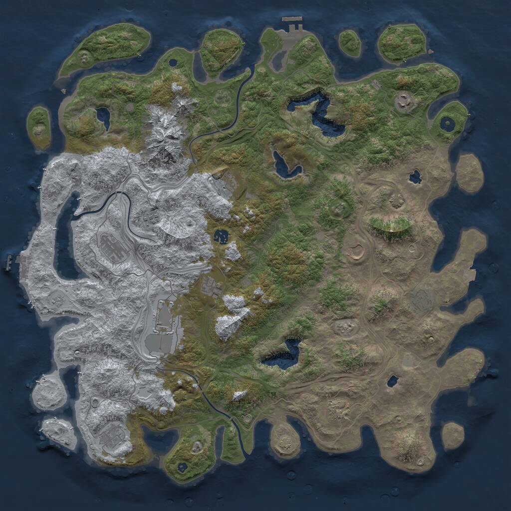 Rust Map: Procedural Map, Size: 5100, Seed: 845471923, 17 Monuments