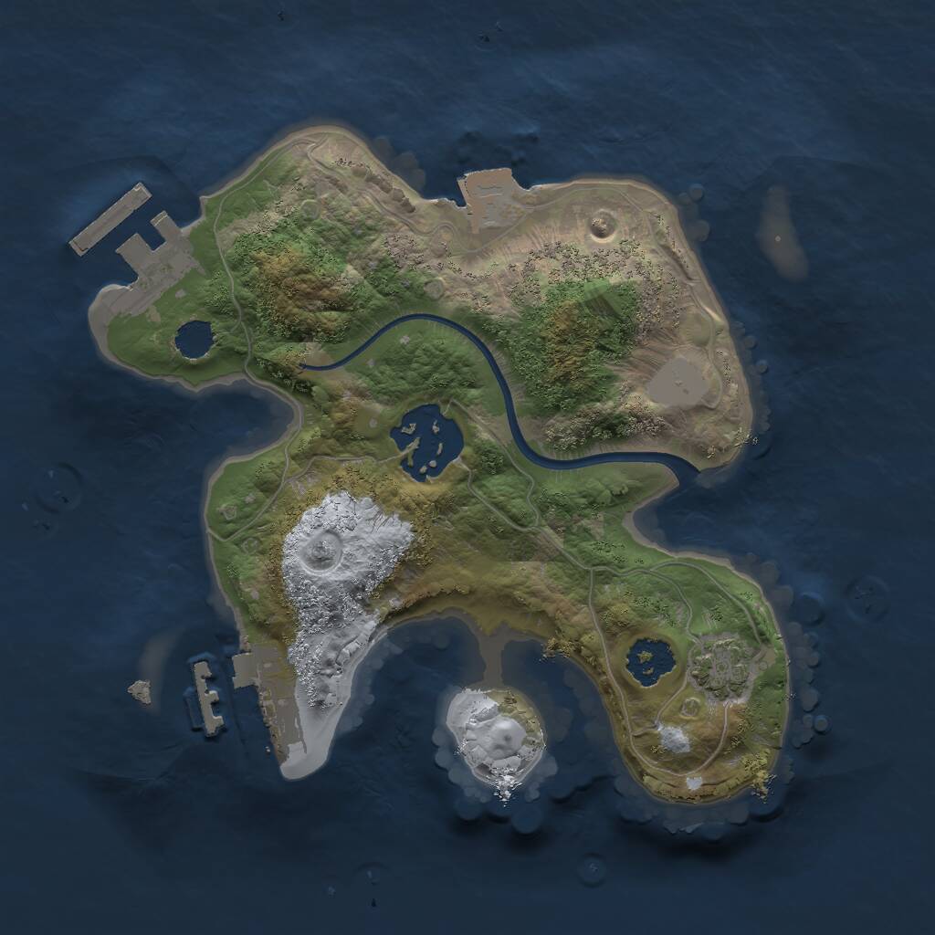 Rust Map: Procedural Map, Size: 2000, Seed: 925661613, 5 Monuments