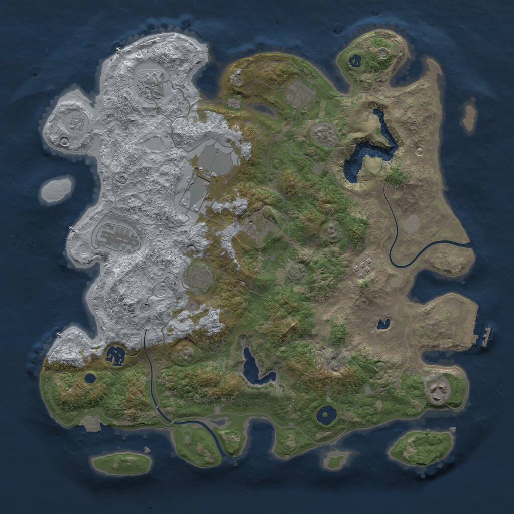 Rust Map: Procedural Map, Size: 4000, Seed: 789448259, 14 Monuments