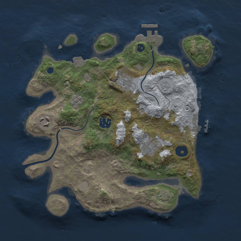 Rust Map: Procedural Map, Size: 3000, Seed: 668145825, 11 Monuments