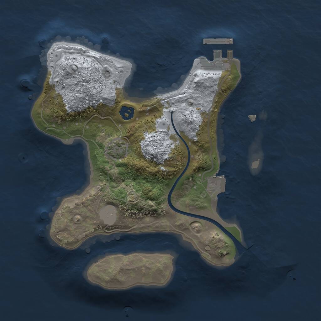 Rust Map: Procedural Map, Size: 2200, Seed: 686905257, 3 Monuments