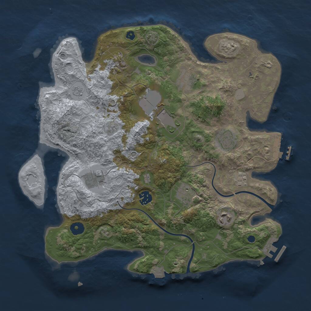 Rust Map: Procedural Map, Size: 3500, Seed: 1796330589, 15 Monuments