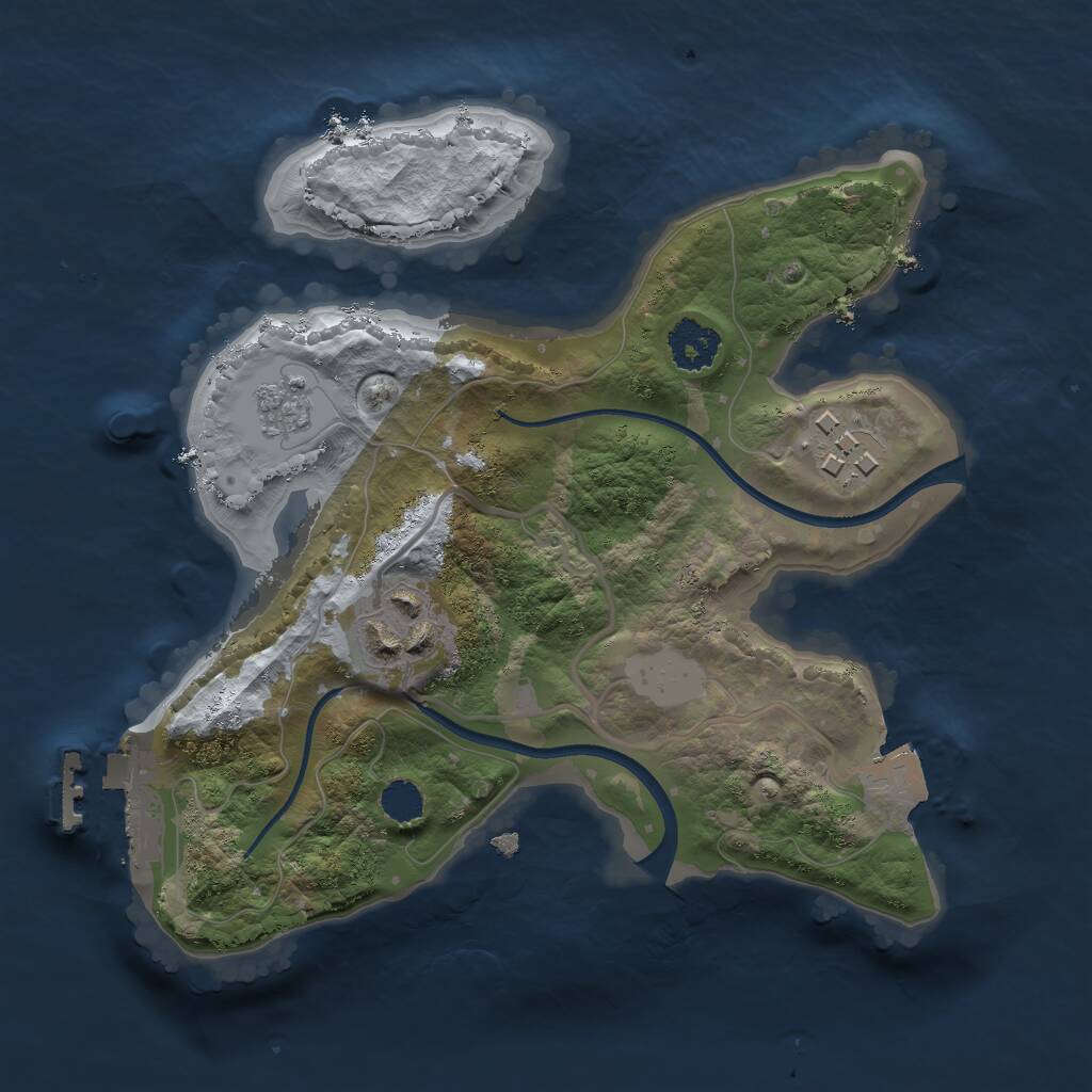 Rust Map: Procedural Map, Size: 2150, Seed: 17856, 5 Monuments