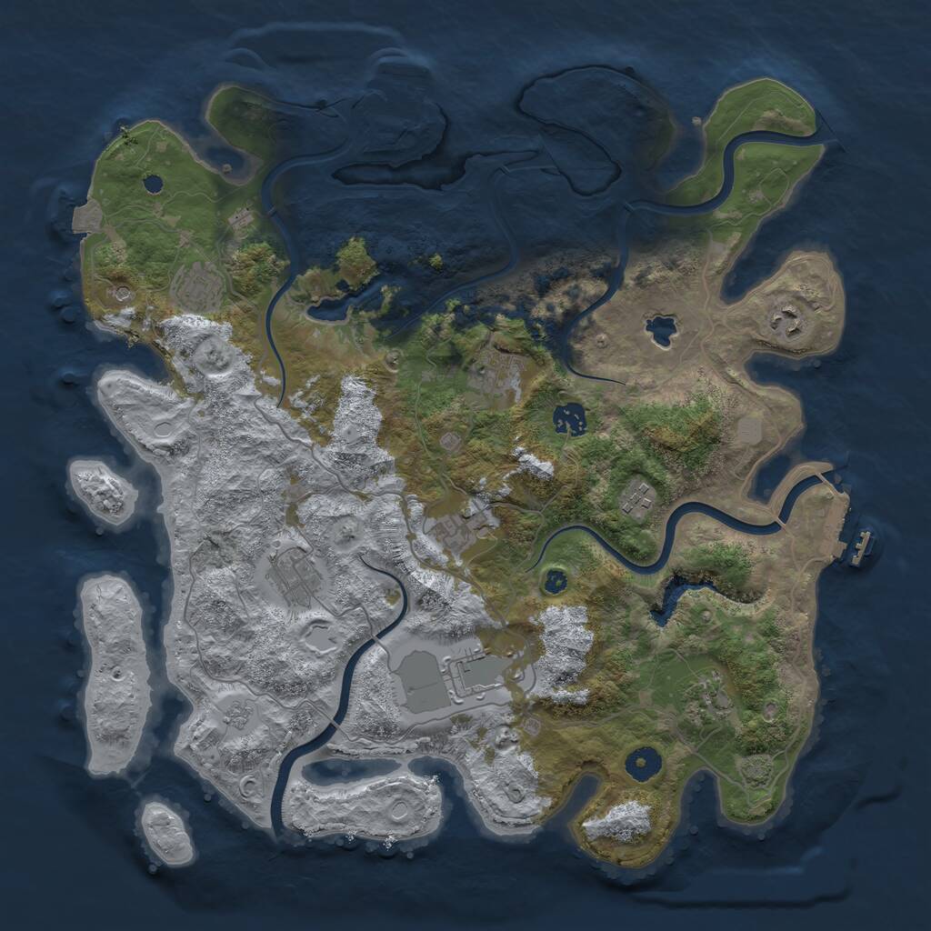 Rust Map: Procedural Map, Size: 4050, Seed: 2047617262, 15 Monuments
