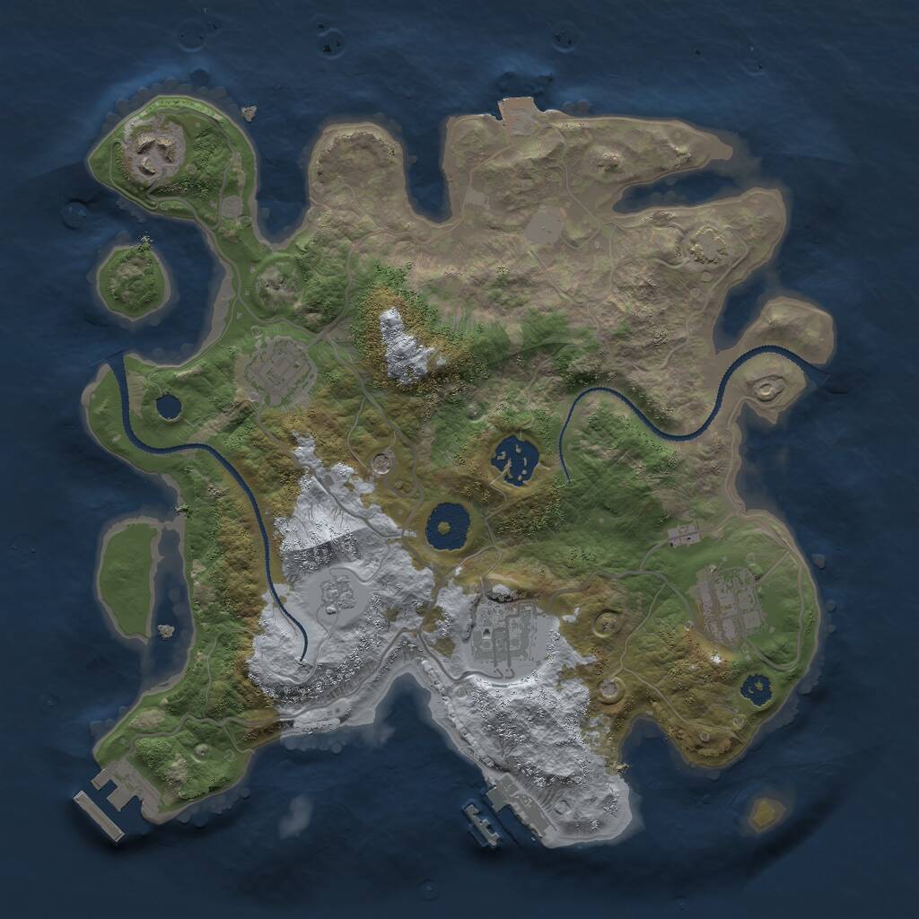 Rust Map: Procedural Map, Size: 3000, Seed: 10406764, 11 Monuments