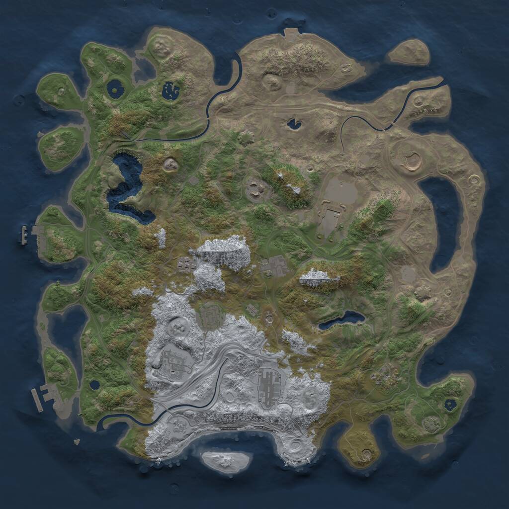 Rust Map: Procedural Map, Size: 4250, Seed: 30379, 16 Monuments