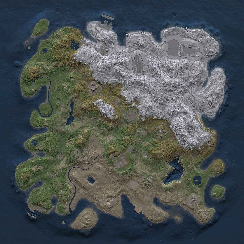 Rust Map: Procedural Map, Size: 4000, Seed: 1638669251, 14 Monuments