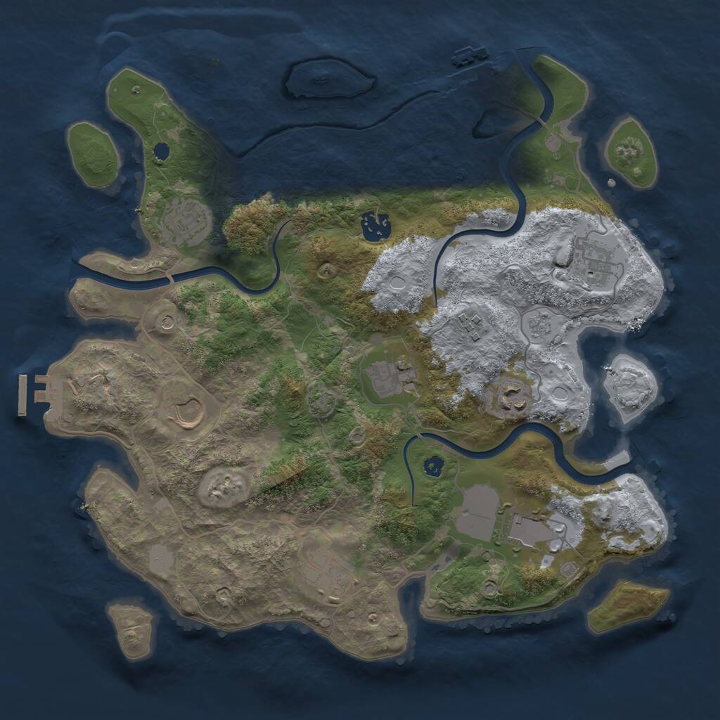 Rust Map: Procedural Map, Size: 3500, Seed: 5020992, 15 Monuments