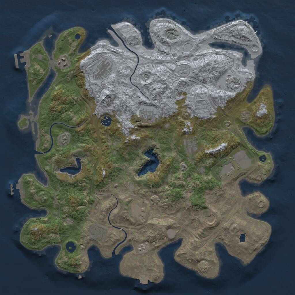 Rust Map: Procedural Map, Size: 4250, Seed: 720457722, 17 Monuments