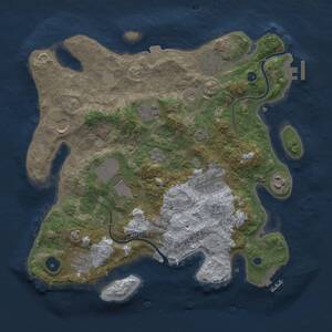 Thumbnail Rust Map: Procedural Map, Size: 3500, Seed: 182525, 14 Monuments