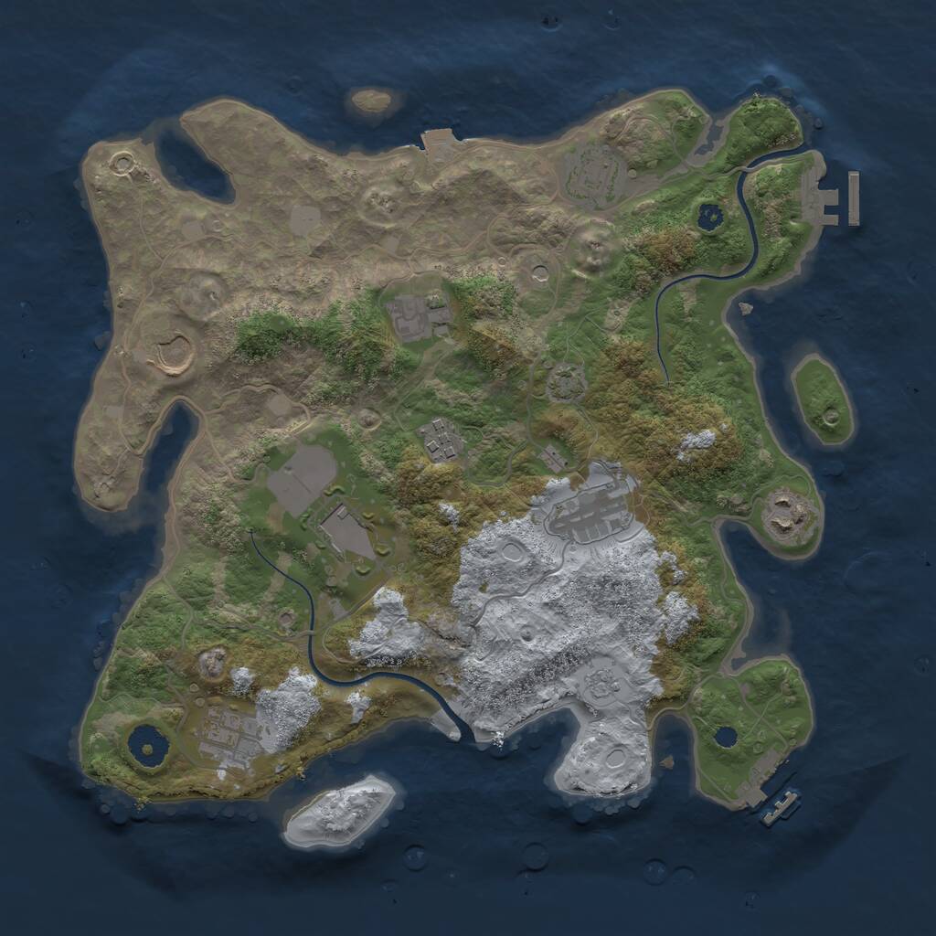 Rust Map: Procedural Map, Size: 3500, Seed: 182525, 14 Monuments