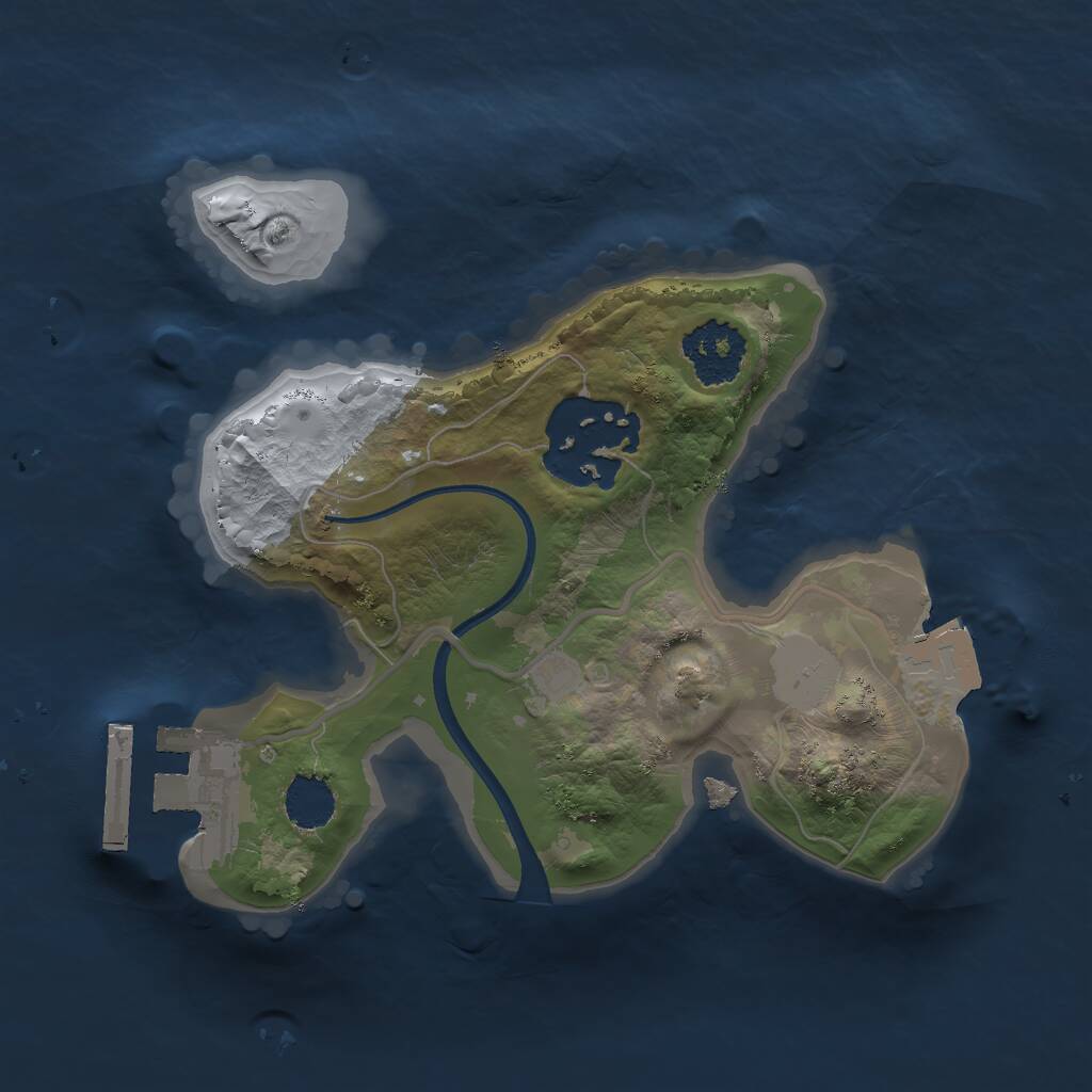 Rust Map: Procedural Map, Size: 1750, Seed: 1463959102, 3 Monuments