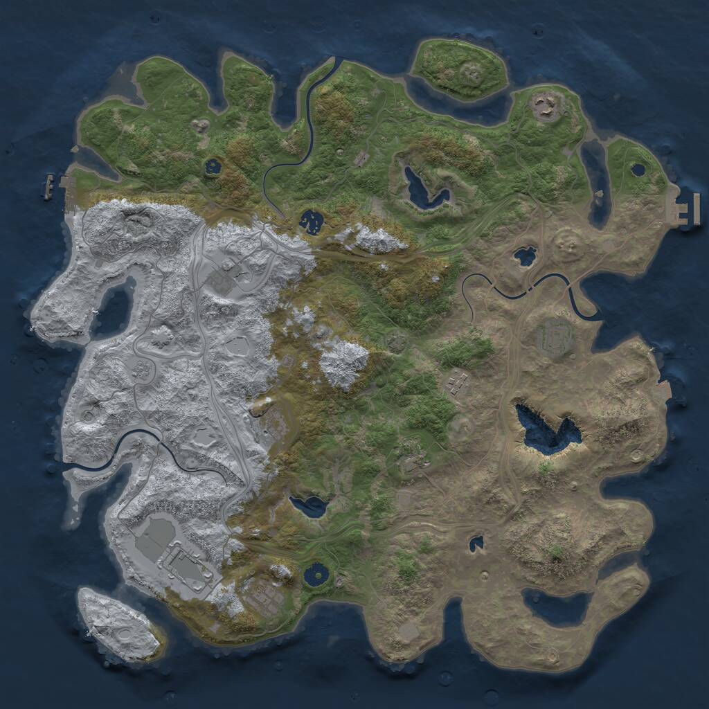 Rust Map: Procedural Map, Size: 4500, Seed: 45015, 15 Monuments