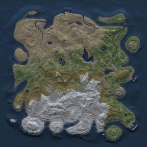 Thumbnail Rust Map: Procedural Map, Size: 4050, Seed: 523728567, 15 Monuments