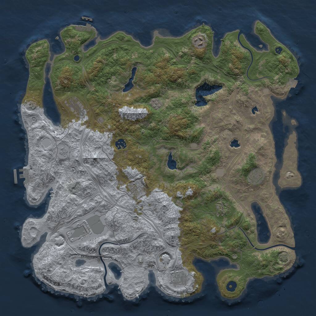 Rust Map: Procedural Map, Size: 4500, Seed: 29038433, 15 Monuments
