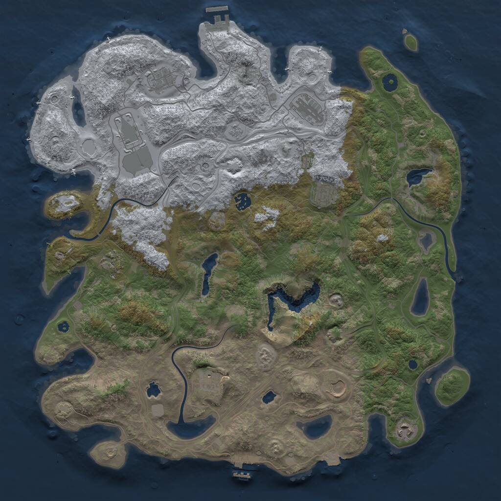 Rust Map: Procedural Map, Size: 4500, Seed: 4890, 15 Monuments