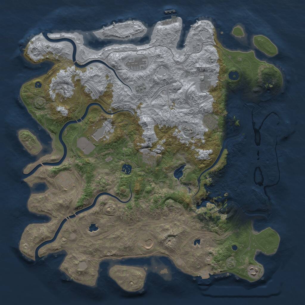 Rust Map: Procedural Map, Size: 4500, Seed: 354238, 17 Monuments