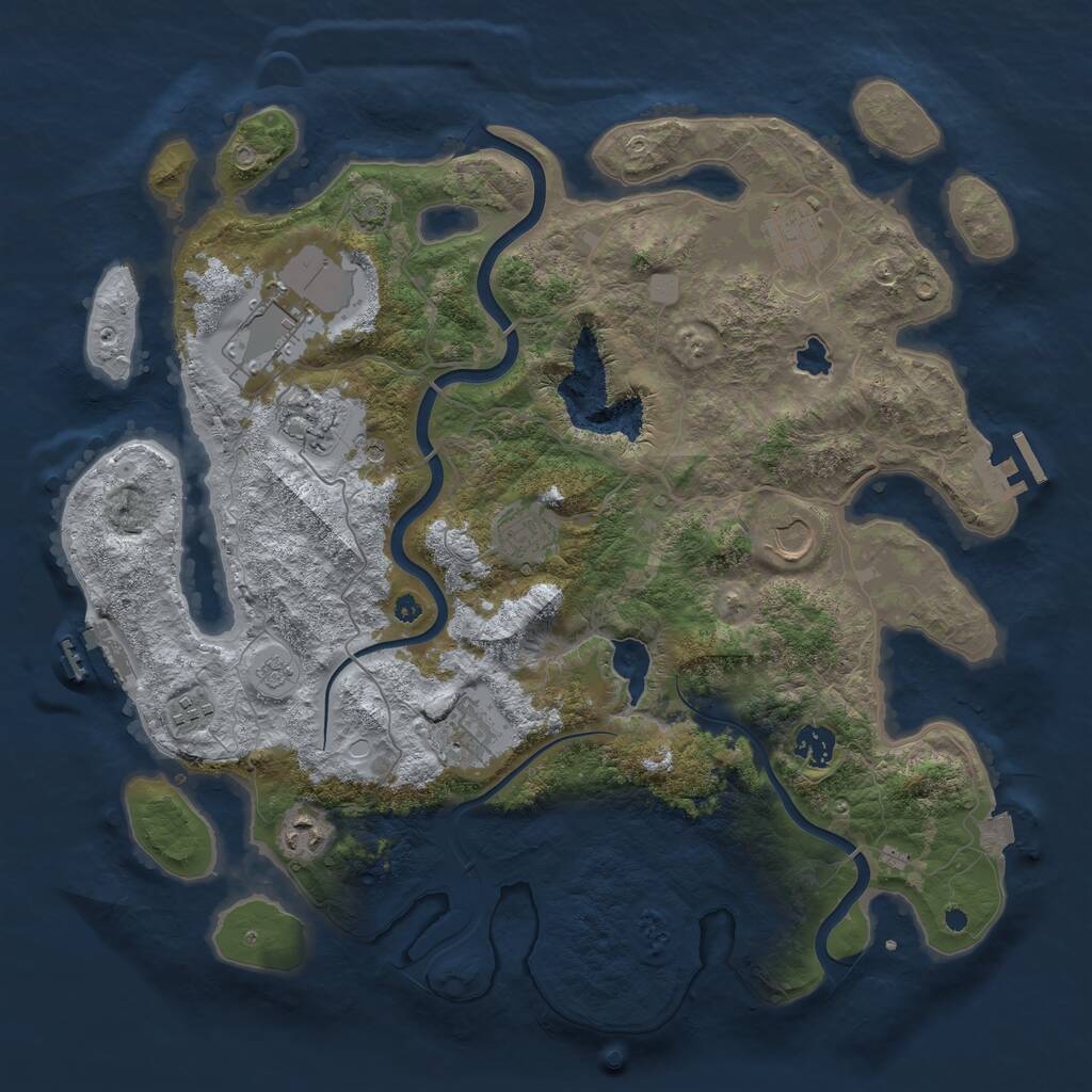 Rust Map: Procedural Map, Size: 4000, Seed: 884170, 15 Monuments