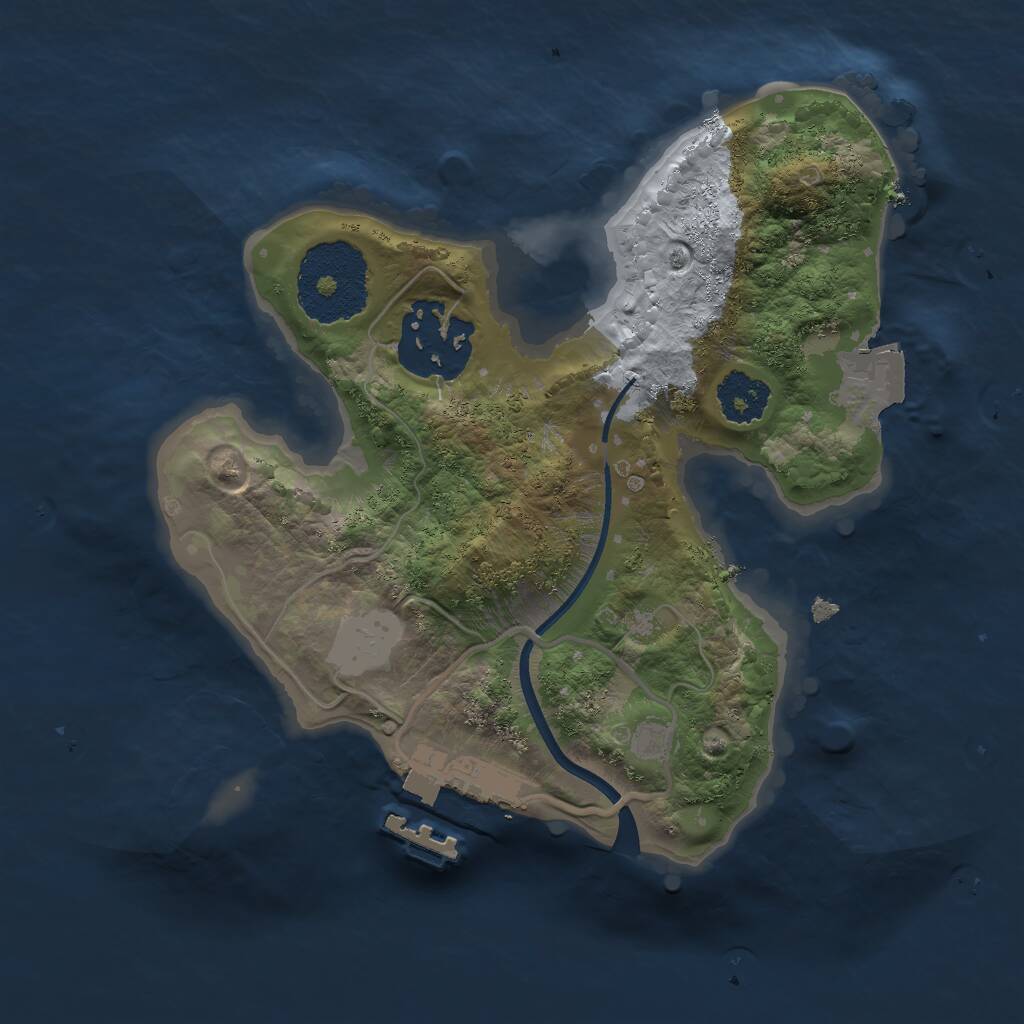 Rust Map: Procedural Map, Size: 2000, Seed: 49972, 3 Monuments