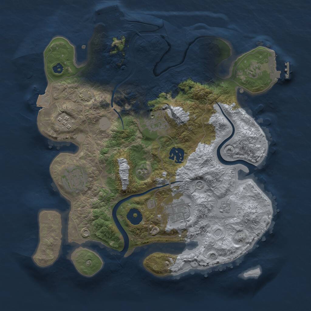 Rust Map: Procedural Map, Size: 3000, Seed: 13331, 11 Monuments