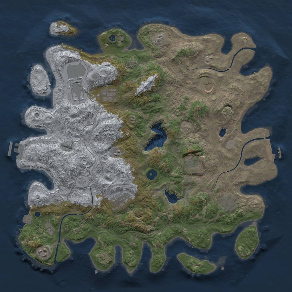 Rust Map: Procedural Map, Size: 4250, Seed: 43864377, 14 Monuments