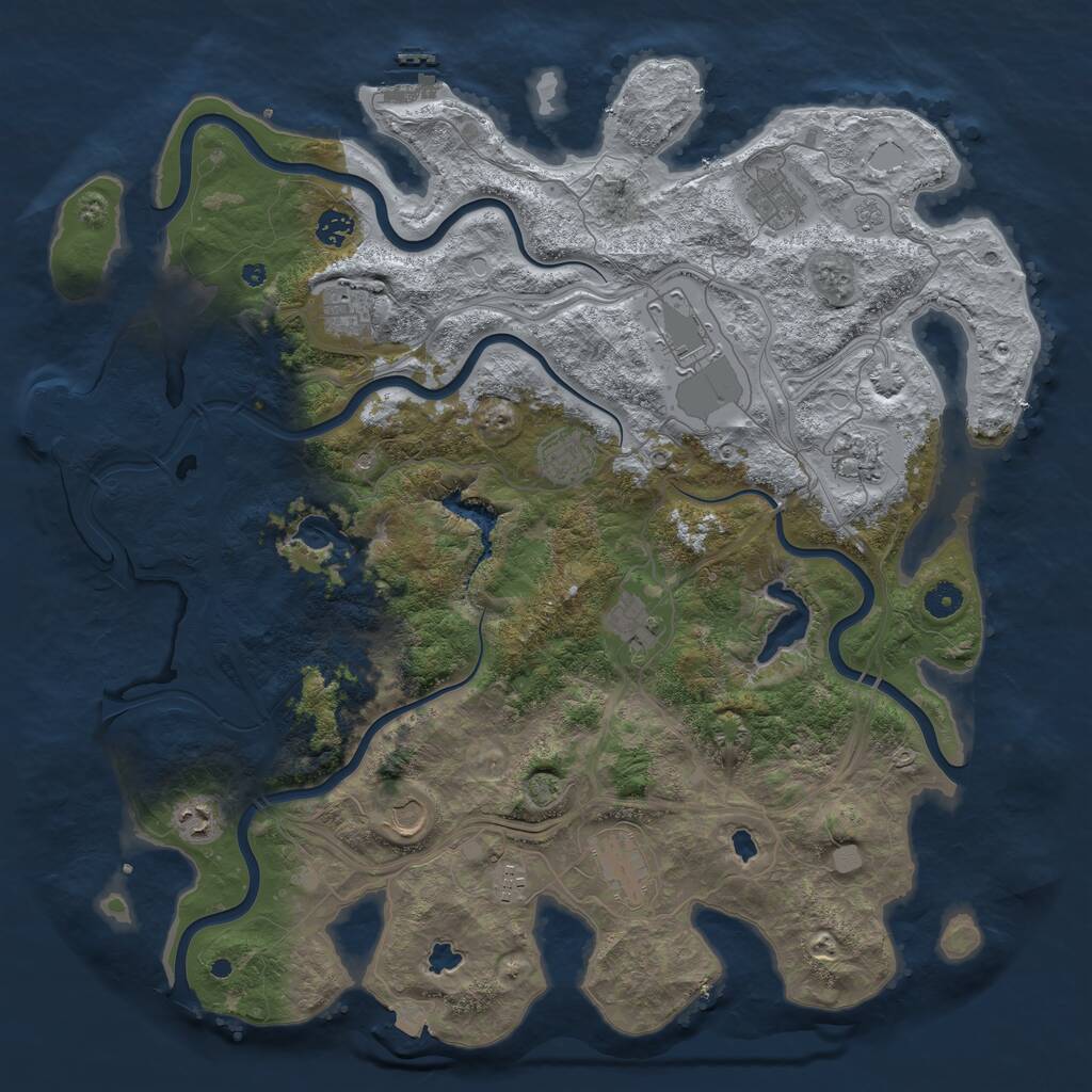 Rust Map: Procedural Map, Size: 4500, Seed: 685652814, 17 Monuments