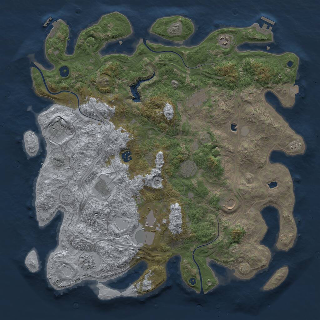 Rust Map: Procedural Map, Size: 4500, Seed: 212044559, 16 Monuments