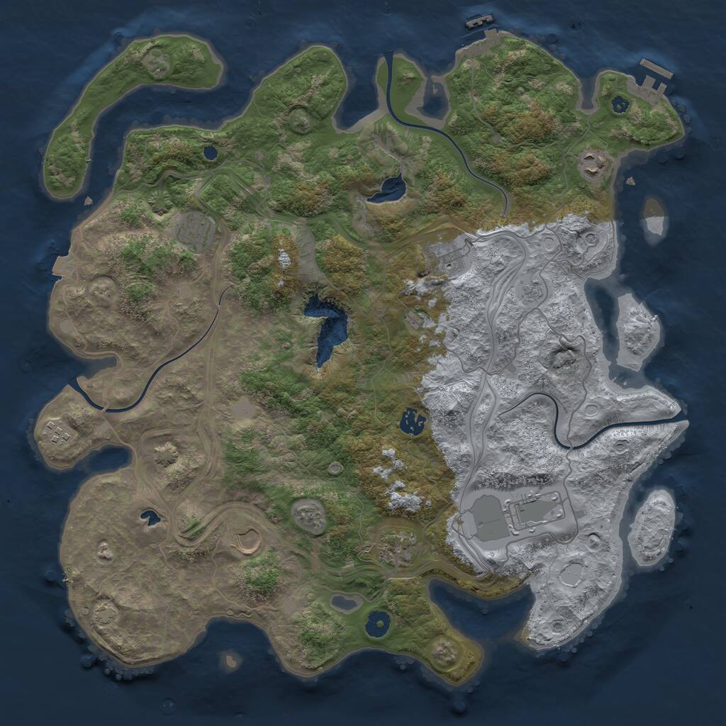 Rust Map: Procedural Map, Size: 4250, Seed: 1869599128, 14 Monuments